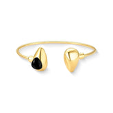 PULSEIRA PEDRA CABOCHÃO FORMATO GOTA DETALHES DOURADO